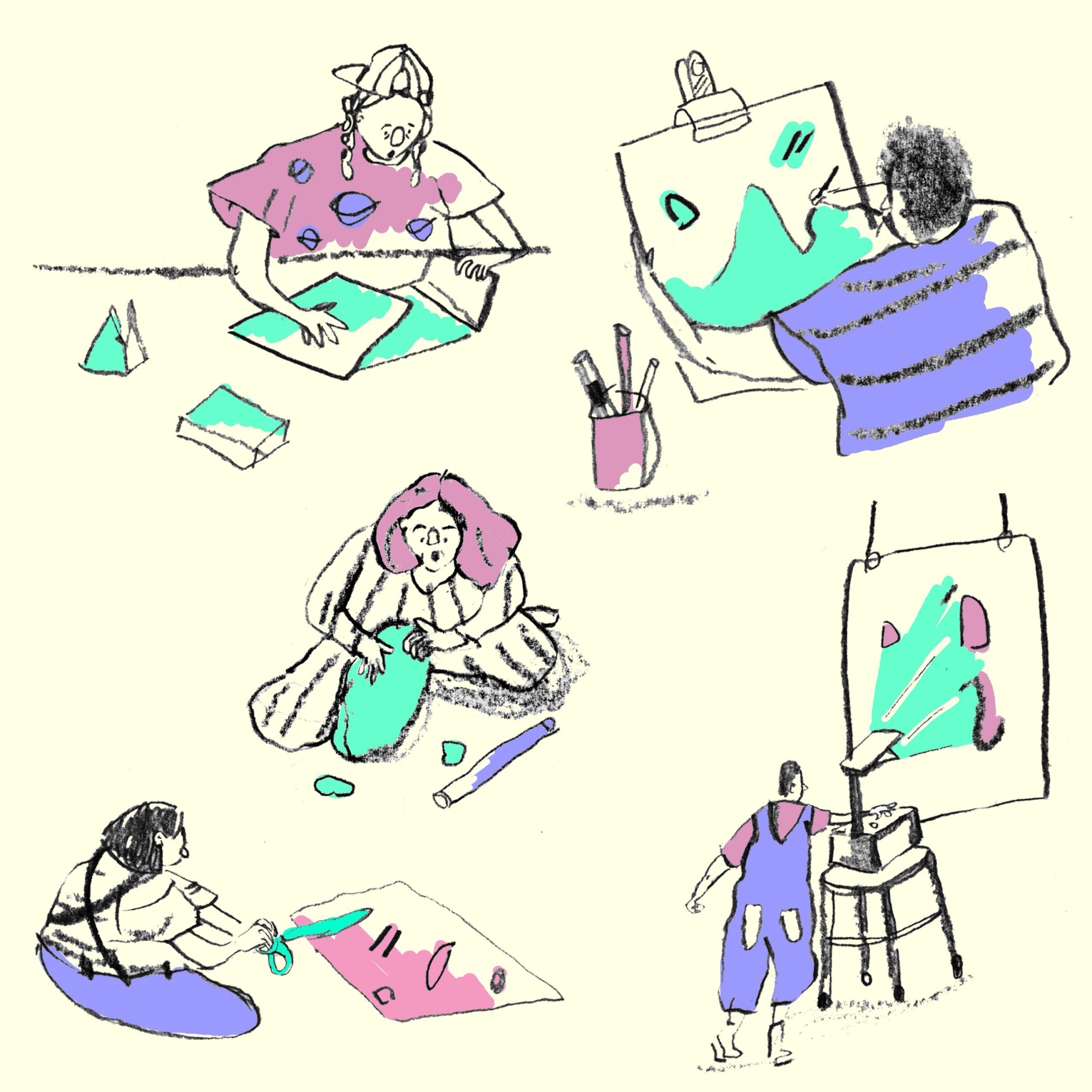 illustrations of the design and creative process