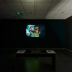 Installation views of Eye Level at Turf Projects, 2024