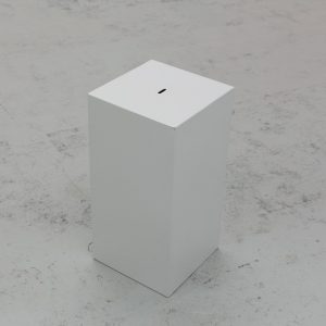 white rectangular donations box