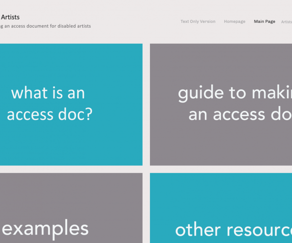 A screenshot of the website accessdocsforartists.com
