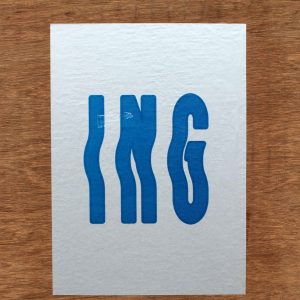 "ing" on a poster